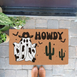 Howdy Halloween Cowboy Ghost Doormat