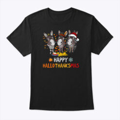 Happy Hallothanksmas Donkey Shirt Happy Halloween Thanksgiving Christmas