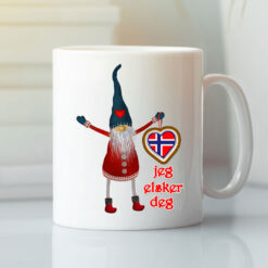 Norwegian Mug Jeg Elsker Deg I Love You Nisse Heart