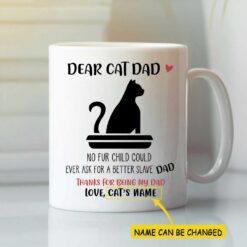 Personalized Dear Cat Dad Mug Thanks For Being My Dad