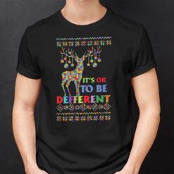 Reindeer Christmas Autism Shirts It's Ok To Be Different